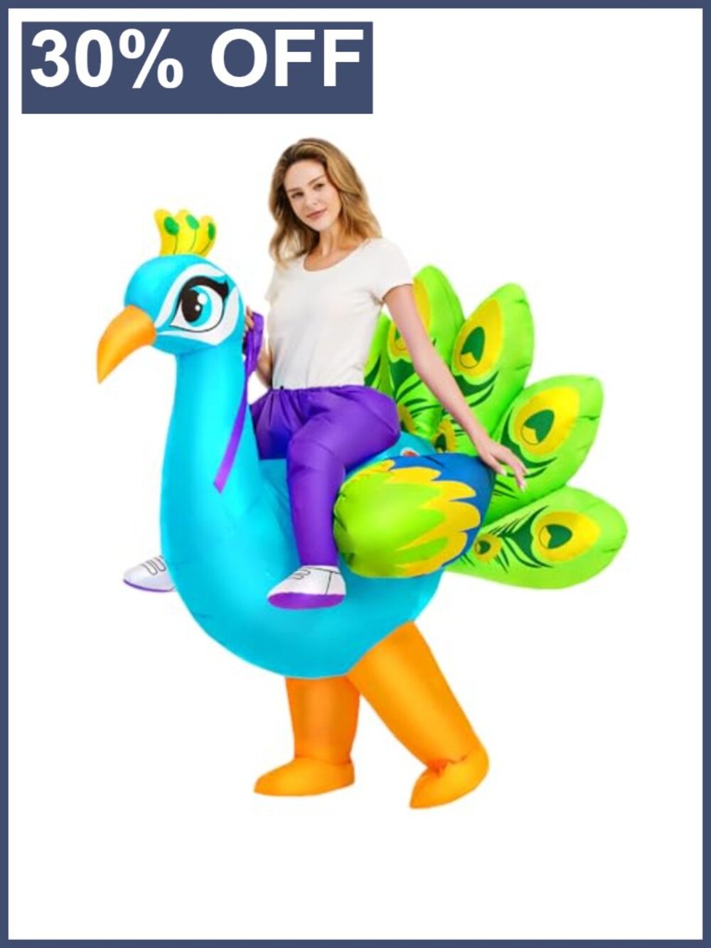 Inflatable Peacock Costume Adult Blow Up Halloween Suit Ride On Party